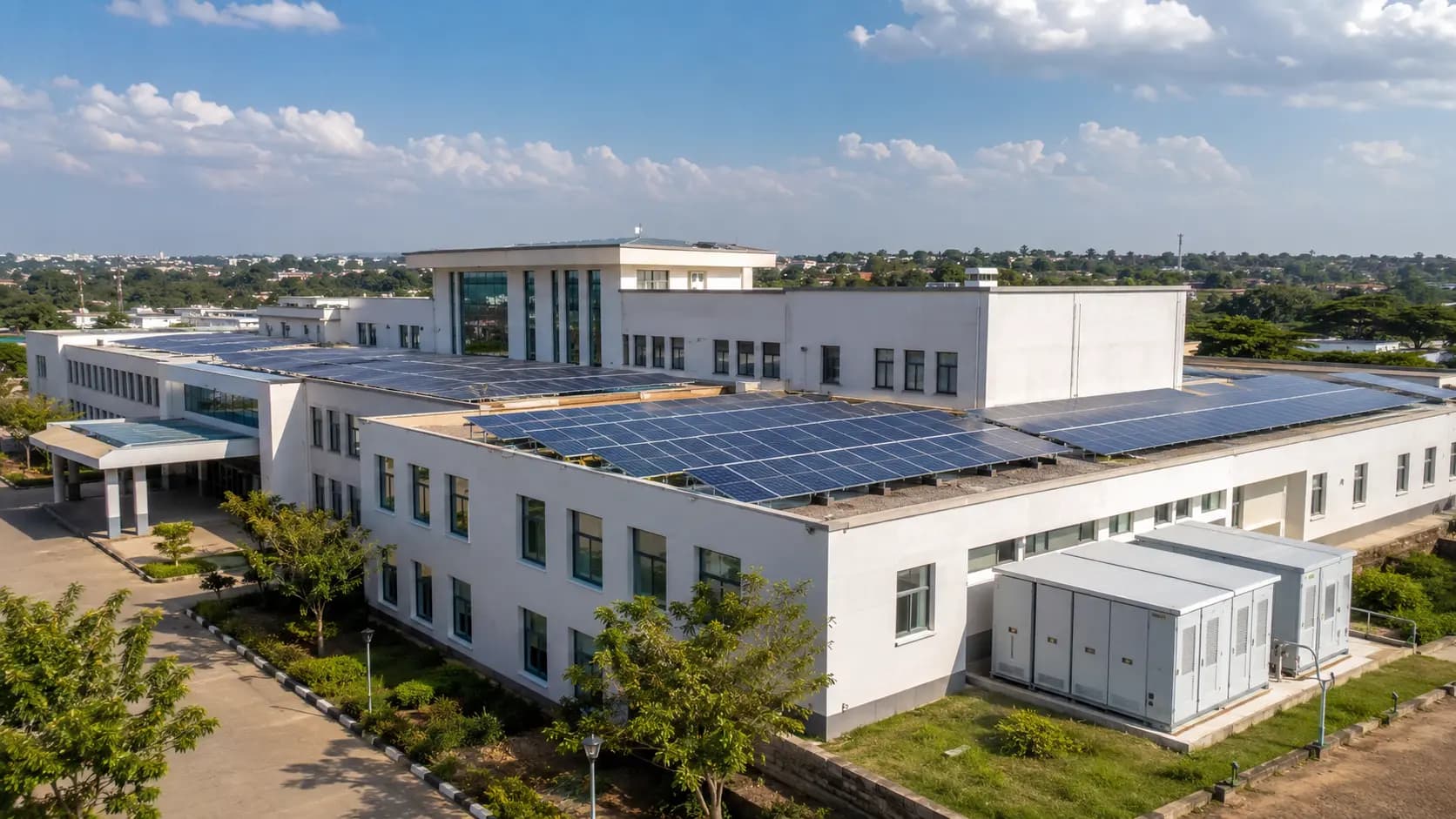 Hybrid solar with battery storage for a county hospital