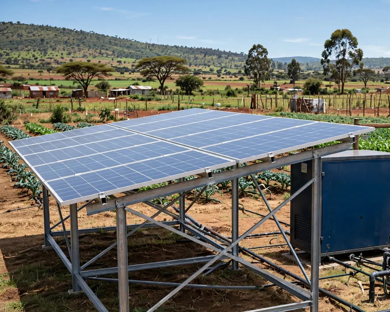Off-grid solar water pumping for an agricultural estate