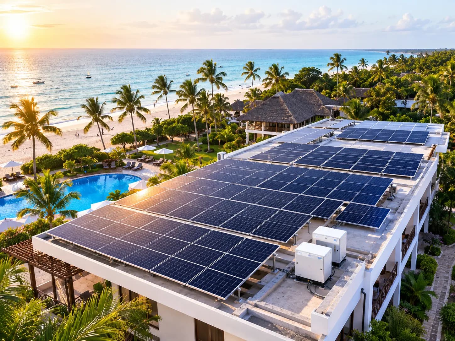 Grid-tied solar with smart monitoring for a beach resort